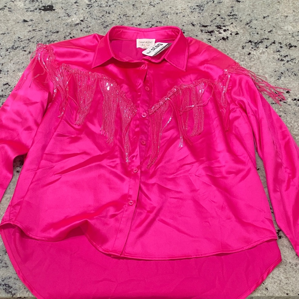 Fantastic Fawn Pink Button Down Shirt